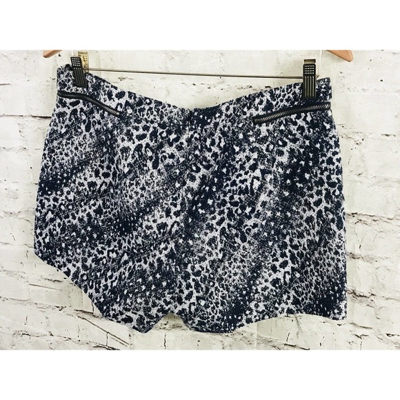 I.CODE by FRENCH IKKS CHEETAH Woven Shorts Zip Pockets Black Blue Gray 3SZ 30 - Picture 6 of 7